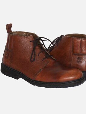 TIMBERLAND Brown Leather Waterproof Lace Up Ankle Boots Size 12W
